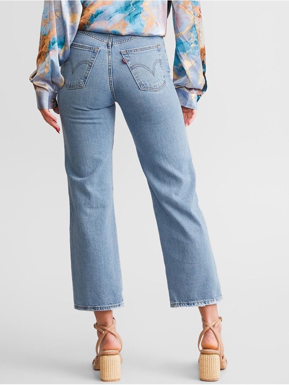 Levi's Light Blue Straight Leg High-Rise Jeans - Women's